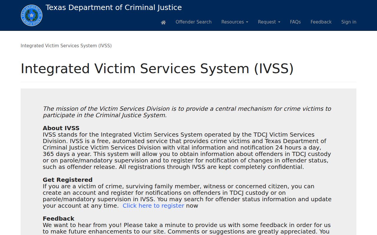 IVSS custody notifications connected to Deaf Smith County arrest records